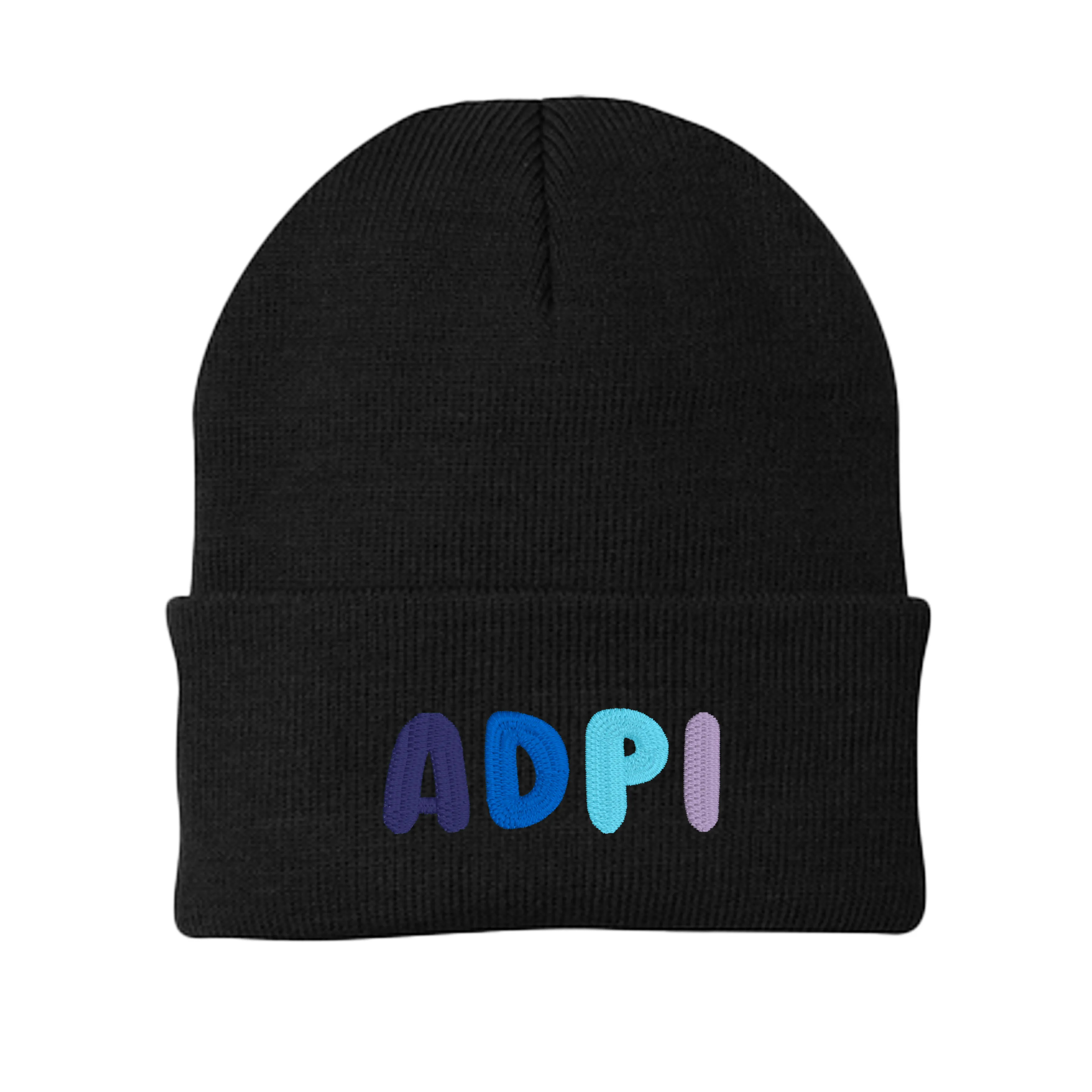 Alpha Delta Pi Bubble Embroidered Beanie - ADPI Pastel