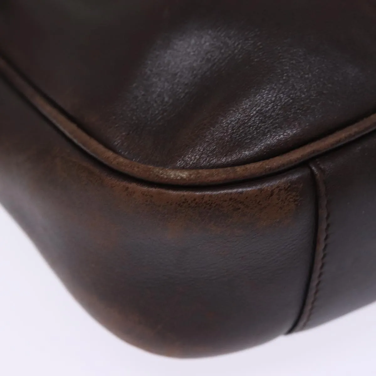 GUCCI Bamboo Shoulder Bag Leather 2way Brown 001 2058 1638 0 77089