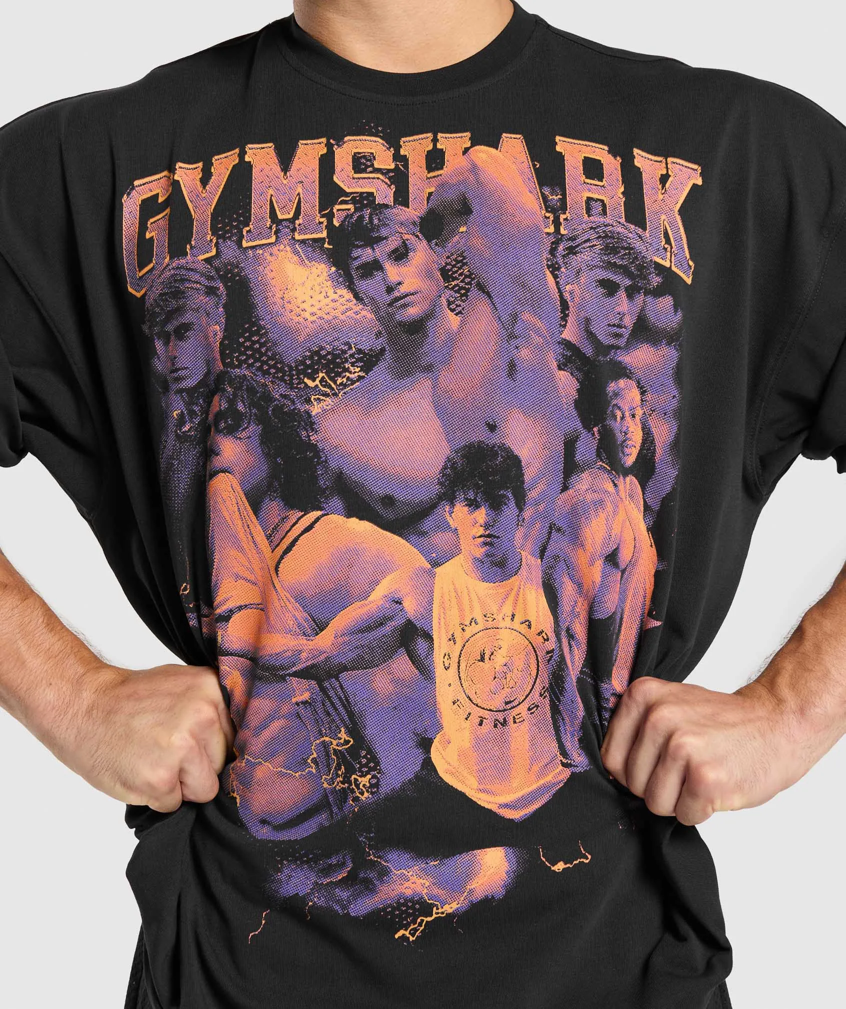 Gymshark Mens Athlete Bootleg Graphic T-Shirt - Black