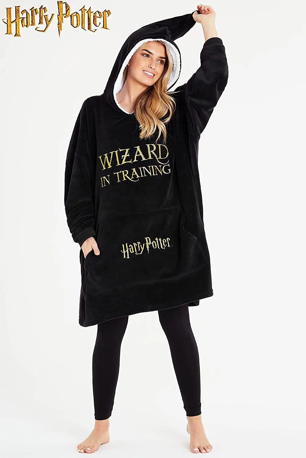 Harry Potter Black Hoodie Blanket Women, Fleece Oversized Sweatshirt