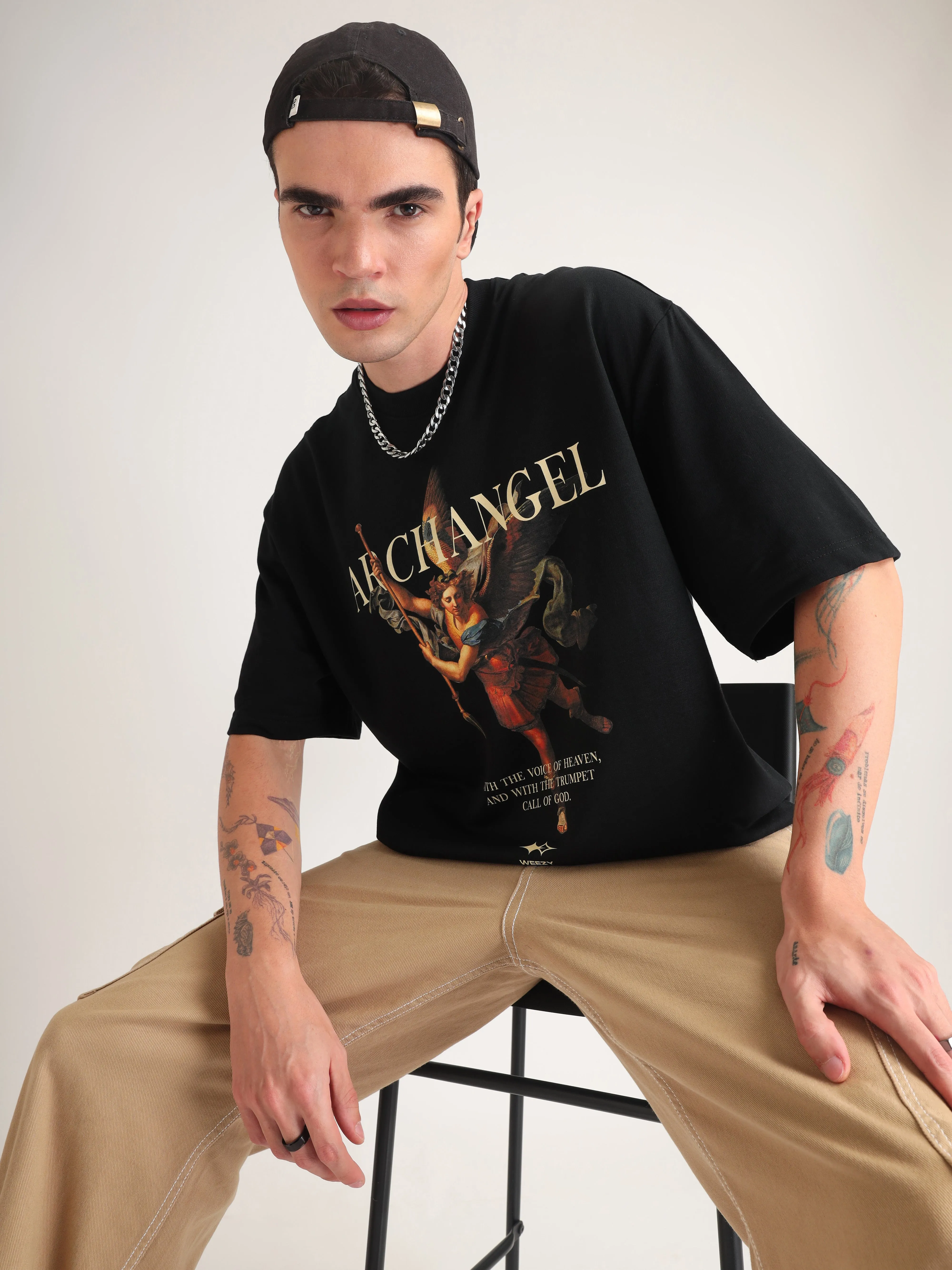 Jet Black Archangel Oversized T-Shirt